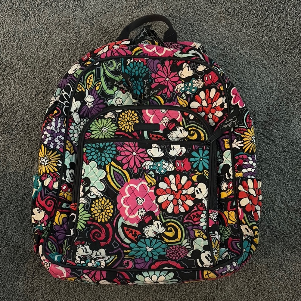 Vera Bradley Mickeys Magical Bloom Quilted Backpack